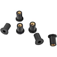 LOVIVER 6 Piezas Parabrisas para Tuercas de Goma - M6 y Carenados para Motocicletas ATV